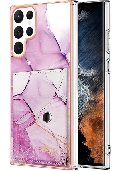 Samsung Galaxy S24 Ultra 5g Yumuşak Tpu Tampon Mermer Ince Cüzdan (Yurt Dışından)