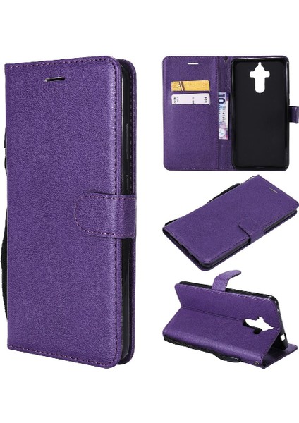 Huawei Mate 9 Için Flip Case Klasik Düz Renk Iş Cüzdan Telefon Kılıfı (Yurt Dışından)