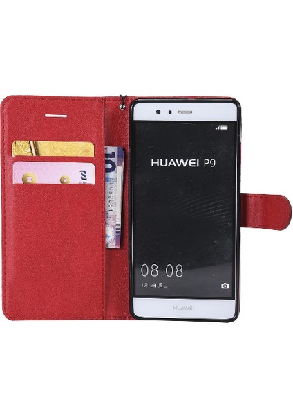 Huawei P9 Klasik Düz Renk Yüksek Kaliteli Deri Iş Için Flip Case (Yurt Dışından)