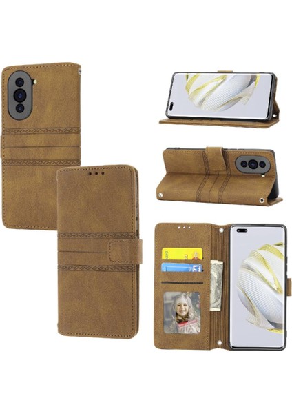 Huawei Nova 10 Se Darbeye Koruyucu Manyetik Kapatma Pu Için Flip Case (Yurt Dışından)