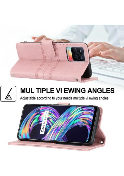 Realme 8 4g Manyetik Kapatma Cüzdan Kılıf Pu Deri Için Flip Case (Yurt Dışından)