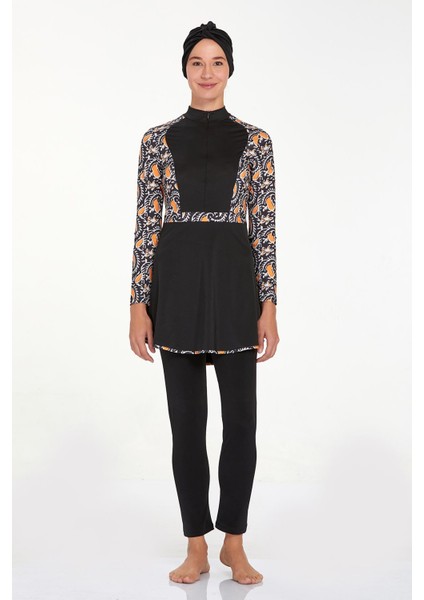 Likralı Tam Kapalı Tesettür Mayo Carolıne 4528 Siyah modelleri