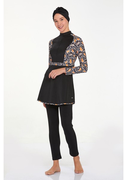 Likralı Tam Kapalı Tesettür Mayo Carolıne 4528 Siyah fırsatları