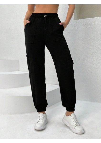 Kadın Keten Kargo Pantolon