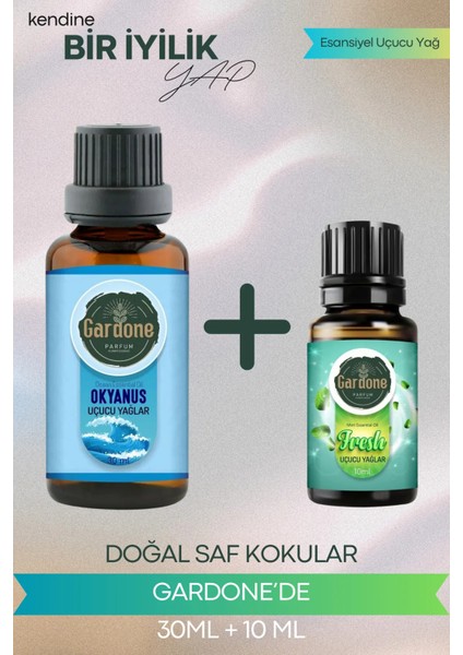 Okyanus 30 ml + Fresh 10 ml (Oda Kokusu Aroma Terapi Buhurdanlık/difüzör Yağı) Set 2 Adet