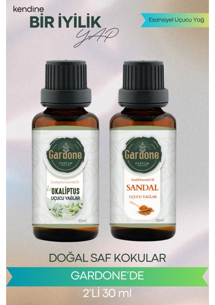 Okaliptus + Sandal (Oda Kokusu Aroma Terapi Buhurdanlık/difüzör Yağı) Set 2 Adet x 30 ml