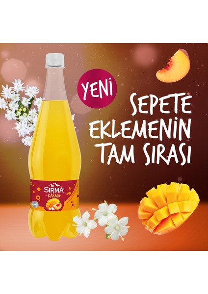 Karma Mango ve Mürver Çiçeği Aromalı Şeftalili Doğal Maden Suyu 1 L