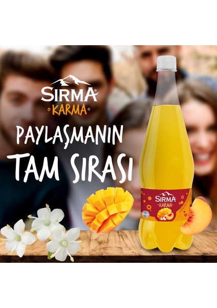 Karma Mango ve Mürver Çiçeği Aromalı Şeftalili Doğal Maden Suyu 1 L