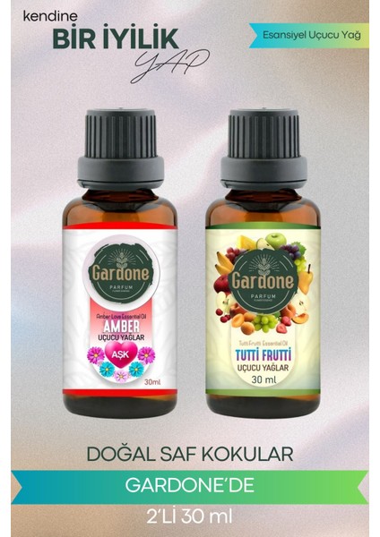 Tutti Frutti + Amber (Oda Kokusu Aroma Terapi Buhurdanlık/difüzör Yağı) Set 2 Adet x 30 ml