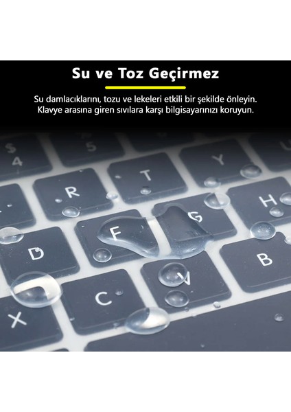 15.6 Inç Laptop Için Premium Şeffaf Silikon Klavye Koruyucu