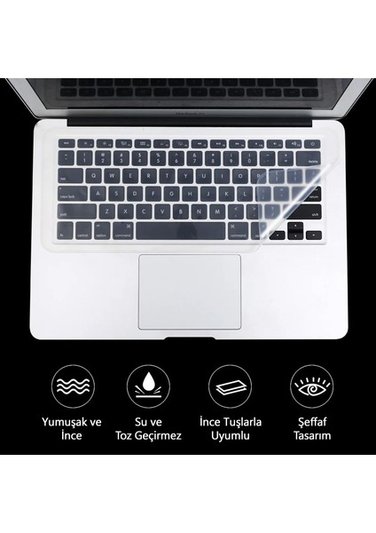 15.6 Inç Laptop Için Premium Şeffaf Silikon Klavye Koruyucu