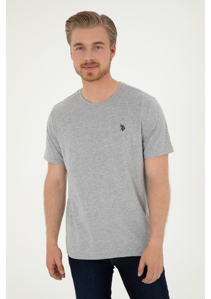 Erkek Gri Melanj Tişört Basic 50279632-VR086