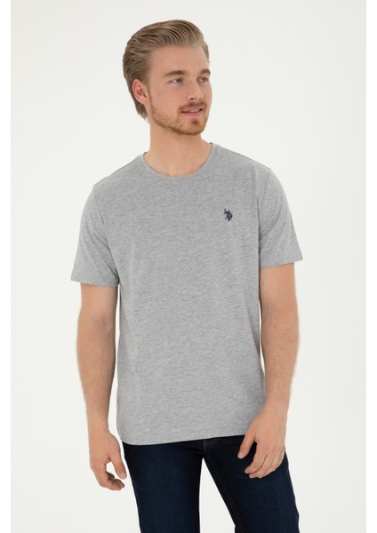 Erkek Gri Melanj Tişört Basic 50279632-VR086 fiyatları