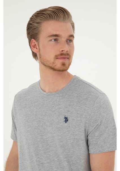 Erkek Gri Melanj Tişört Basic 50279632-VR086 modelleri