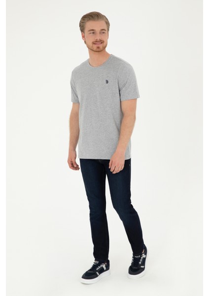 Erkek Gri Melanj Tişört Basic 50279632-VR086 fırsatları