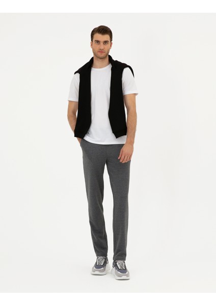Erkek Antrasit Melanj Slim Fit Eşofman Altı 50295680-VR081