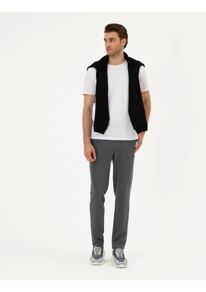 Erkek Antrasit Melanj Slim Fit Eşofman Altı 50295680-VR081