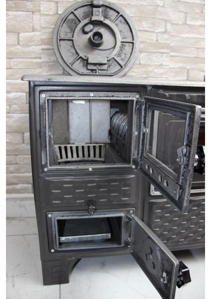 Sanayi Döküm Tuğlalı , Camlı , Füme Renk , Emaye Soba , Örme Desen modelleri