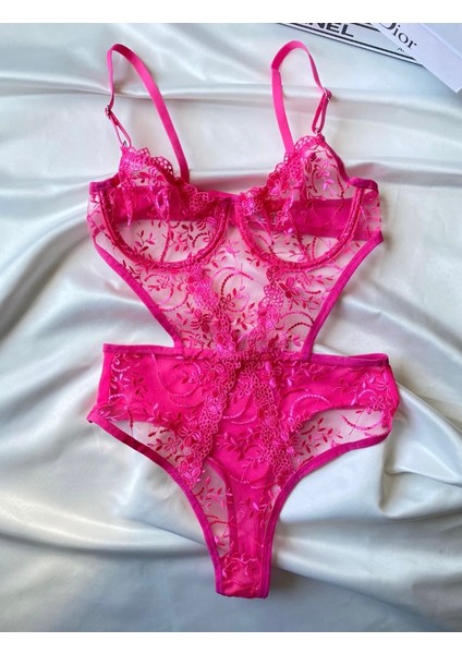 Thrill Bra Barbie Pembe Kadın Bodysuit Iç Giyim Balenli Iç Çamaşır Takımı Kostüm