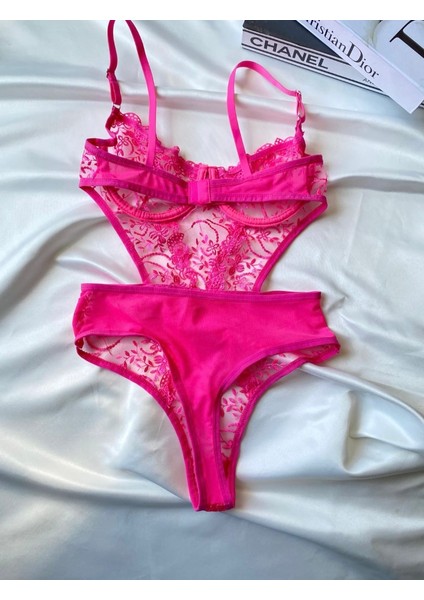 Thrill Bra Barbie Pembe Kadın Bodysuit Iç Giyim Balenli Iç Çamaşır Takımı Kostüm