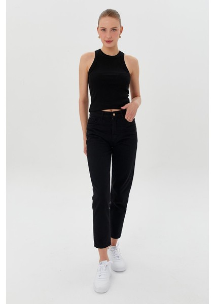 Gabardin Mom Jean Pantolon