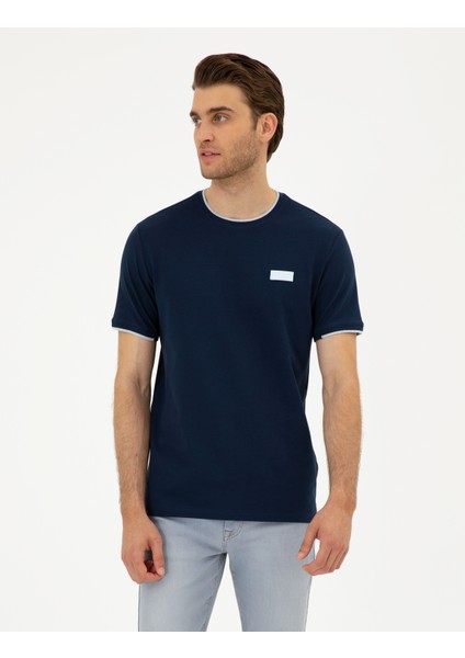 Erkek Lacivert Slim Fit Tişört 50296578-VR033