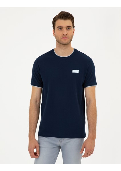 Erkek Lacivert Slim Fit Tişört 50296578-VR033 modelleri