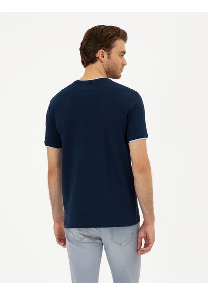 Erkek Lacivert Slim Fit Tişört 50296578-VR033 indirimleri