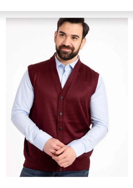 Erkek Ince Triko Yün Yelekk