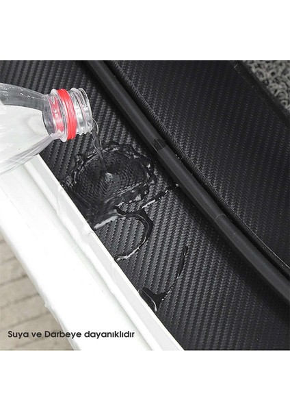 Ford C - Max Logolu Karbon Kapı Eşiği Koruyucu Suni Deri 4'lü Set