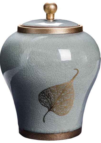 Zencefil Kavanoz Depolama Kavanoz Çay Kutusu Dekoratif Seramik Gri (Yurt Dışından)