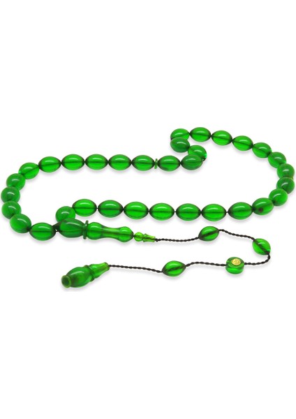 Sistemli Her Bir Tanesi Usta Işçilikli Arpa Kesim Asker Yeşili Katalin Tesbih