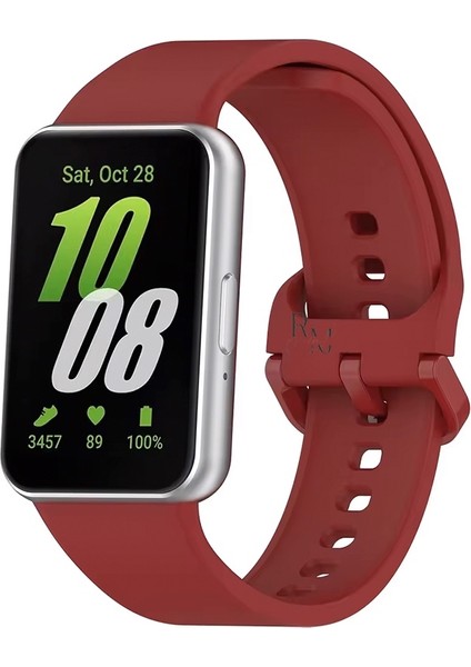 Galaxy Fit 3 ile Uyumlu Silikon Spor Klasik Kayış Kordon