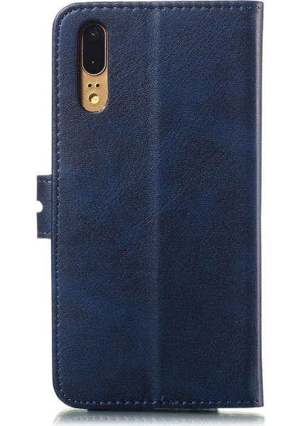 Huawei P20 Için Cüzdan Durumda Tüm Yuvarlak Koruma Kickstand Kart Tutucu (Yurt Dışından)