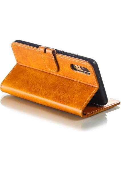 Huawei P20 Için Cüzdan Durumda Tüm Yuvarlak Koruma Kickstand Kart Tutucu (Yurt Dışından)