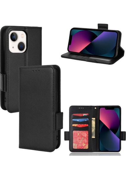 Iphone 13 Için Kılıf Mini Yan Toka Kart Yuvaları Tutucu Pu Deri Cüzdan (Yurt Dışından)