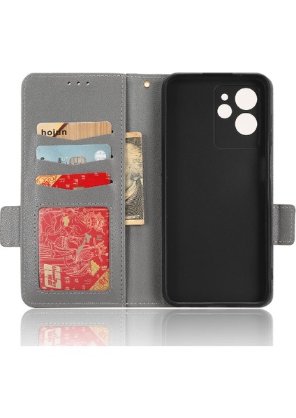 Oukitel C32 Yan Toka Cüzdan Manyetik Pu Deri Kart Yuvaları Için Kılıf (Yurt Dışından)