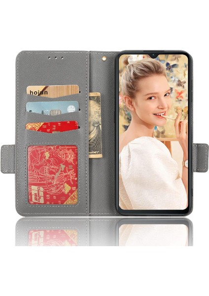 Oukitel C32 Yan Toka Cüzdan Manyetik Pu Deri Kart Yuvaları Için Kılıf (Yurt Dışından)