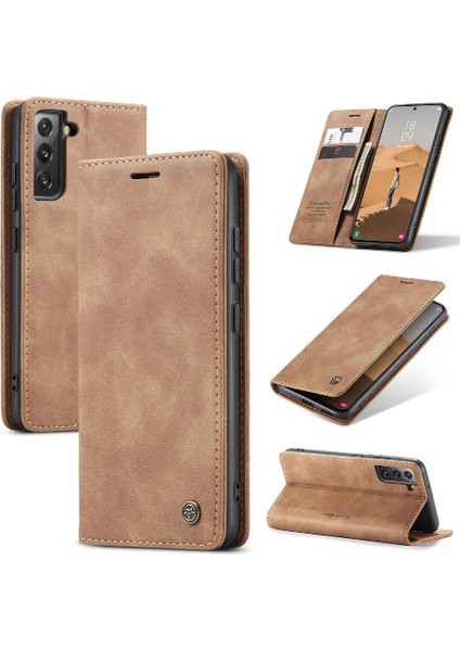 Samsung Galaxy S22 Flip Case Için Folio Kitap Vintage Pu Deri Cüzdan (Yurt Dışından)