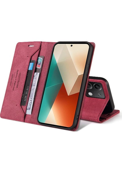 Xiaomi Redmi Için Not 13 4g Iki Kart Yuvaları Premium Deri Kickstand (Yurt Dışından)
