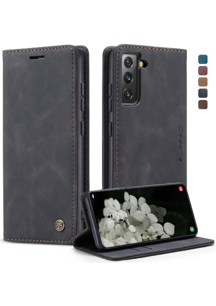 Samsung Galaxy S22 Flip Case Için Folio Kitap Vintage Pu Deri Cüzdan (Yurt Dışından)