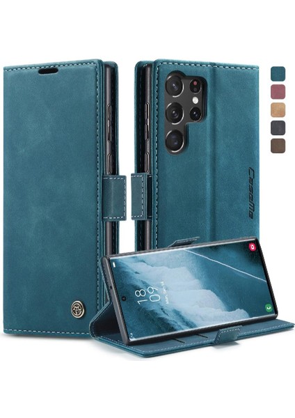 Samsung Galaxy S23 Ultra Kılıf Için Flip Case Kart Yuvası Kickstand Flip Folio (Yurt Dışından)