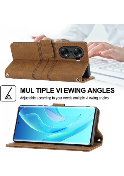 Onur 60 Pro Pu Deri Kickstand Manyetik Kapatma Cüzdan Için Flip Case (Yurt Dışından)