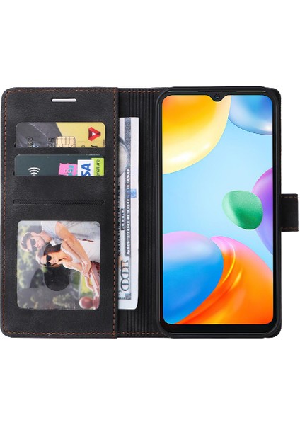 Xiaomi Redmi 10C Için Flip Case Kapak Cüzdan Darbeye Basit Kılıf (Yurt Dışından)