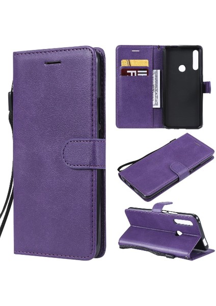 Huawei Y9 Başbakan 2019 Için Flip Case Yüksek Kalite Deri Klasik Katı Kılıf (Yurt Dışından)