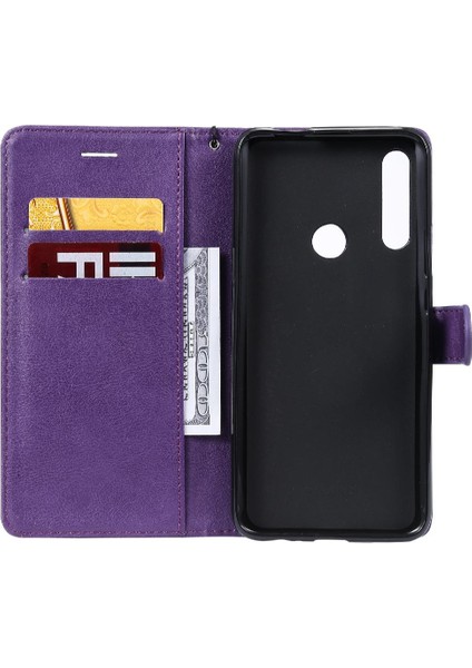 Huawei Y9 Başbakan 2019 Için Flip Case Yüksek Kalite Deri Klasik Katı Kılıf (Yurt Dışından)