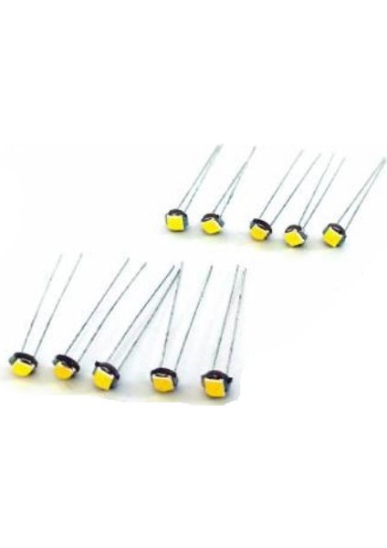 10 Adet T5 LED Ampul Kıl Bacak Tel Bacak Kılçık Ampul Turuncu