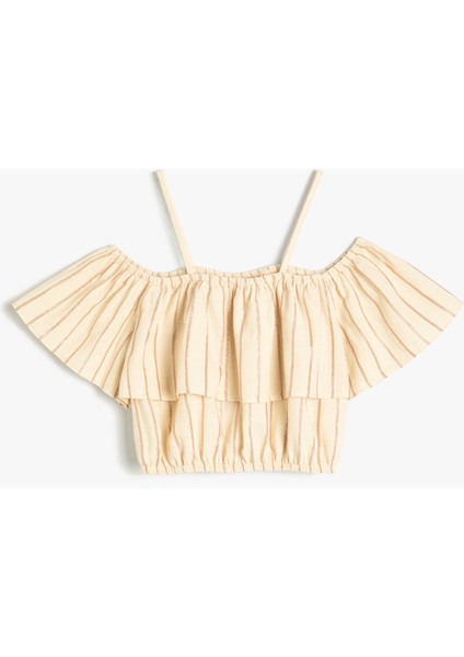 Crop Bluz Düşük Omuz Askılı Kısa Kollu Pamuklu fiyatları