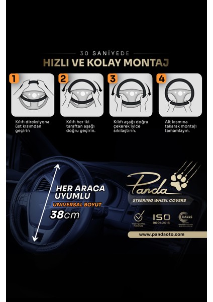 Panda Oto Direksiyon Kılıfı - Deri / Delikli Deri fiyatları