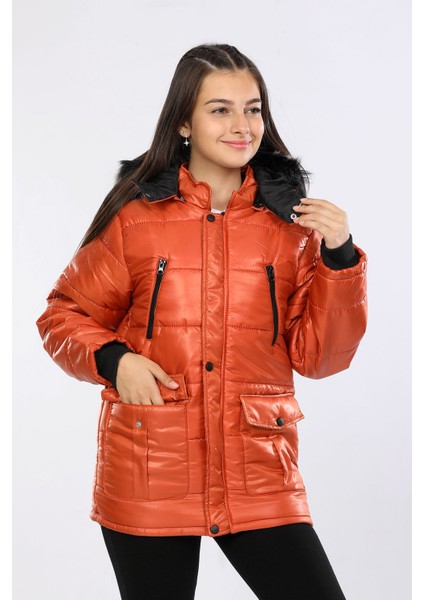 Içi Kürklü Çıkarılabilir Kapişonlu Su ve Rüzgar Geçirmez Çocuk Montu AVM152VF